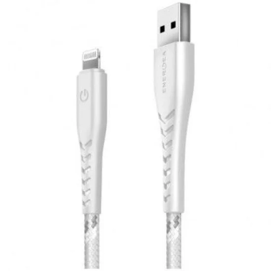 ENERGEA NYLOFLEX CABLE, CHARGE AND SYNC TOUGH LIGHTNING C89 MFI 1.5M &ndash; WHITE